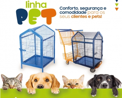 Carrinho de Comparas com Gaiola para Animais