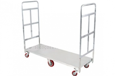 Carrinho para Bagagem Desmontável - Carro Plataforma 6 Rodas