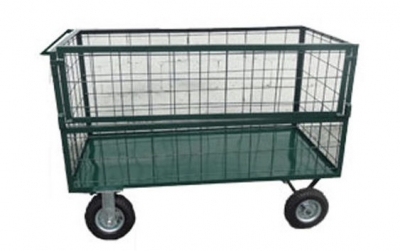 Carro Caixa 4 Abas com Tela 400 Kg - Carrinho Caixa