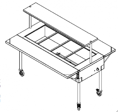 Buffet Self Service Aço Inox | Buffet Banho Maria 4 GN1/1