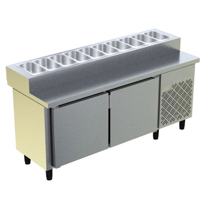 Refrigerador com Condimentadora Embutida - Balcão de Montar Pizza