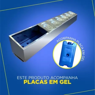 Condimentadora Refrigerada 2 m - Pista Refrigerada Gelo Gel