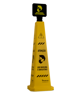 Cone Sinalizador Uso de Máscara - Cone Bralimpia