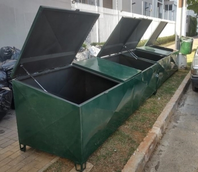 Container de Aço Galvanizado - Lixeira Ambiental de Aço