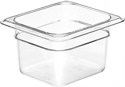 Cuba de Policarbonato Transparente GN1/6x100 - Cuba Cambro 64CW135