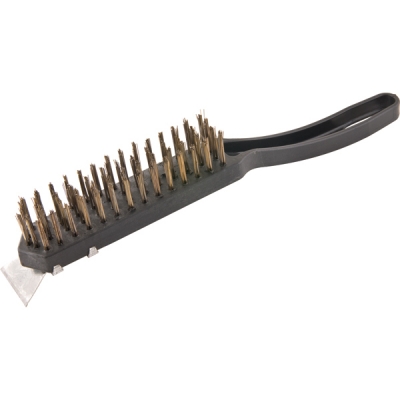 Escova de Aço para Limpar Grelha – Escova de Aço com Raspador