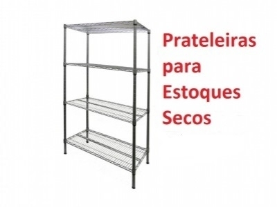 Estante Aramada Preta - Estante Aramada 4 Prateleiras