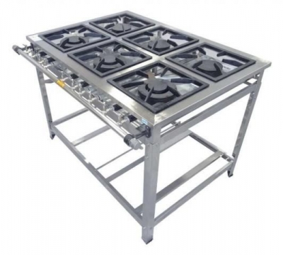 Fogão de Aço Inox 6 Bocas - Fogão Industrial a Gás