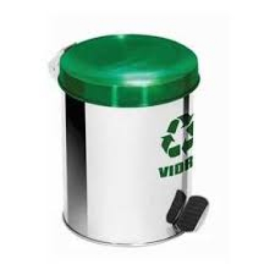 Lixeira de Inox com Pedal – Cesto de Lixo de Inox Tampa