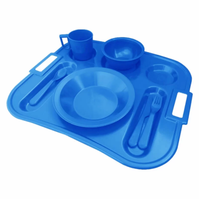 Kit Merenda Escolar Badeja Prato Tigela Caneca Talher