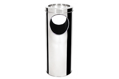 Lixeira com Cinzeiro de Inox – Cesto de Lixo Bituqueira