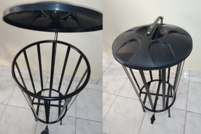 Lixeira de Aço com Pedal Vazada – Cesto Lixo com Pedal 100 Litros