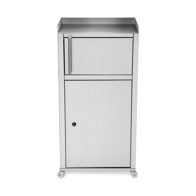 Lixeira Fast Food Aço Inox com Rodizios