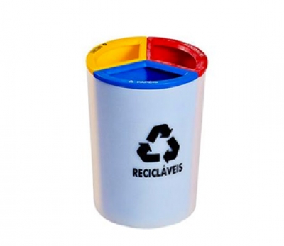 Lixeira Mix 30 Litros - Lixeira com Divisórias Coloridas