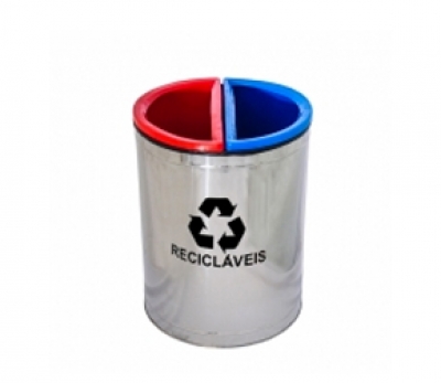 Lixeira Mix Inox 25 Litros - Lixeira com Divisórias Coloridas
