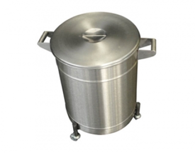 Lixeira porta Detritos com Tampa - Lixeira de Inox Cozinha Profissional