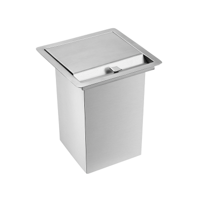Lixeira Quadrada Aço Inox para Embutir