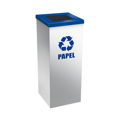 Lixeira Quadrada Aço Inox Tampa Aro Colorido