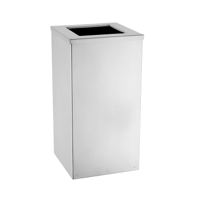 Lixeira Quadrada Aço Inox Tampa Aro