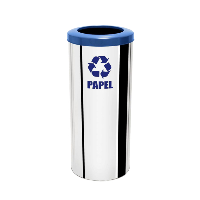 Lixeira Redonda Aço Inox Tampa Aro Coleta Seletiva