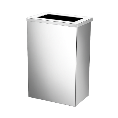 Lixeira Retangular Aço Inox Tampa Aro