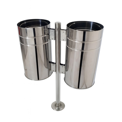 Lixeira Urbana Aço Inox Sem Tampa 50 Litros