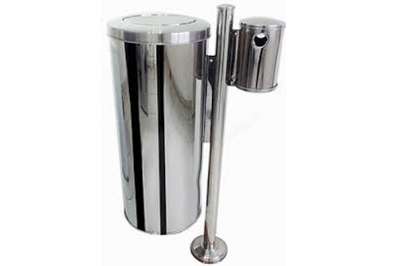 Lixeiras de Inox e Coletor de Cigarros - Lixeira Aço Inox