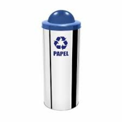 Lixeira Inox Tampa Basculante Colorida – Cesto de Lixo Aço Inox
