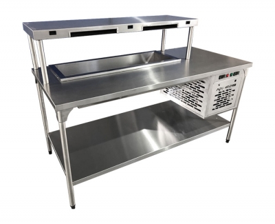 Mesa de Montar Hamburguer - Mesa Condimentadora refrigerada