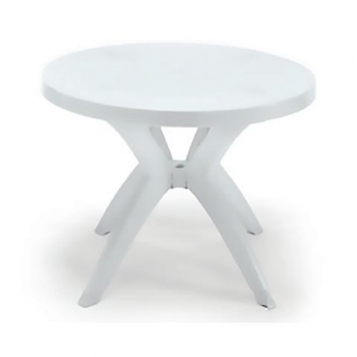Mesa de Plástico Redonda Marfim - Mesa de Plástico Desmontável 