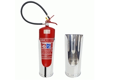 Porta Extintor de Aço Inox – Suporte para Extintor de Pó Químico