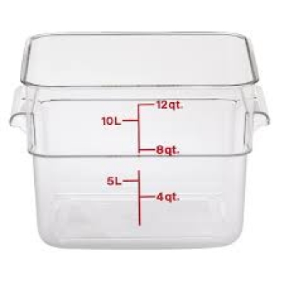 Pote Quadrado com Graduação 11,4 L – Pote Graduado Cambro 