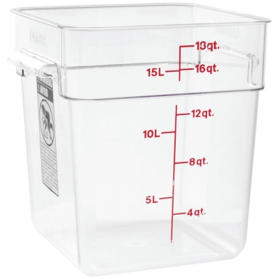 Pote Quadrado com Graduação 17,2 L – Pote Graduado Cambro 
