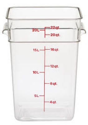 Pote Quadrado com Graduação 20,8 L – Pote Graduado Cambro 