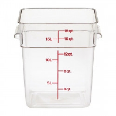 Pote Quadrado com Graduação 7,6 L – Pote Graduado Cambro 