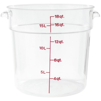 Pote Redondo com Graduação 17,2 L – Pote Graduado Cambro