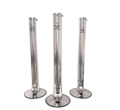Totem Álcool Gel com Pedal - Dispenser Álcool Gel Aço Inox